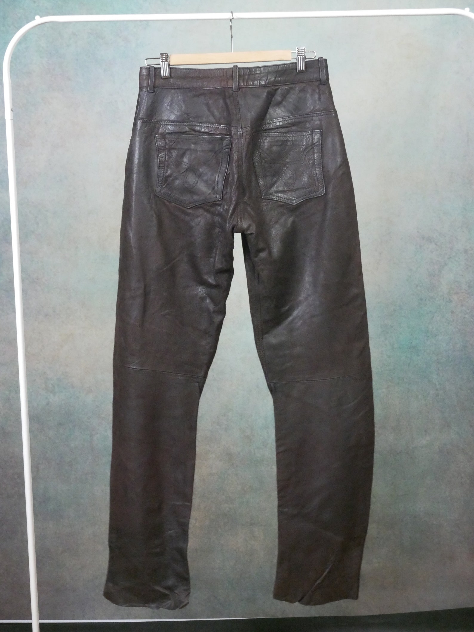 Brown Leather Pants 90s European Vintage 28x32 - Etsy