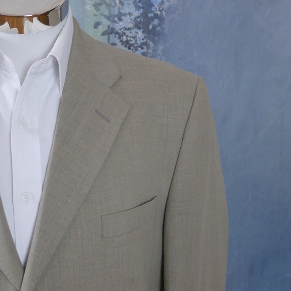 1990s Beige Blazer, Linen Blend Matti Collection … - image 4