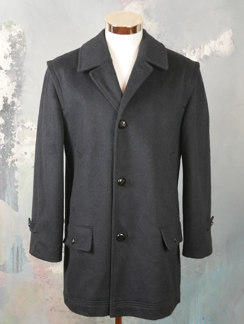 Navy Blue Wool Coat European Vintage Loden Overcoat Austrian - Etsy