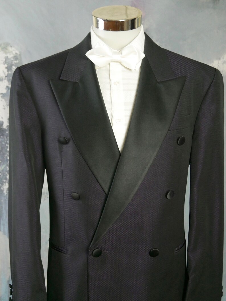 Purple Tuxedo Jacket w Wide Black Silk Peak Lapels European | Etsy