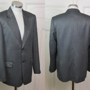 Gray Blazer, Vintage Single-Breasted Sports Coat Jacket, Retro Menswear: Size 41 US/UK