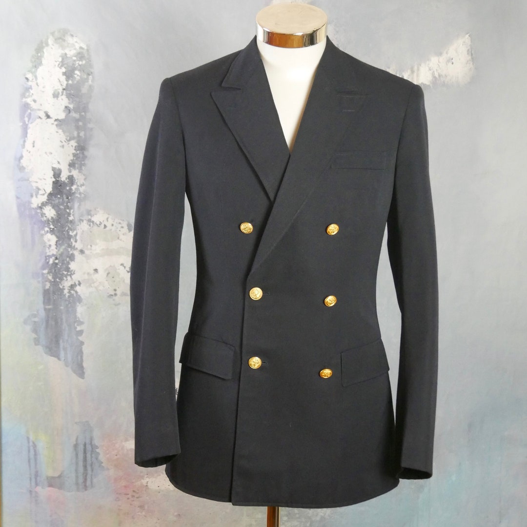 Vintage 80's Blue Classic Suit Blazer | XL Men's Retro
