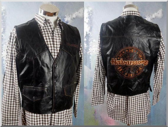 Motorcycle Vest Swedish Vintage Black Leather Biker - Leather Biker Vest Uk Motorcycle Vest Swedish Vintage Black Leather Biker - Leather Biker Vest Uk