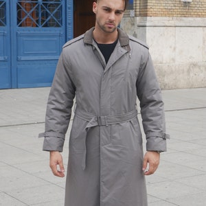 Gray Trench Coat 1990s European Vintage Overcoat With - Etsy