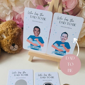 IMPRESO ¿Quién tiene al papá del bebé? / Juego de tarjetas para raspar / Juego de baby shower / Juego de fiesta / Bebé niño / Bebé niña