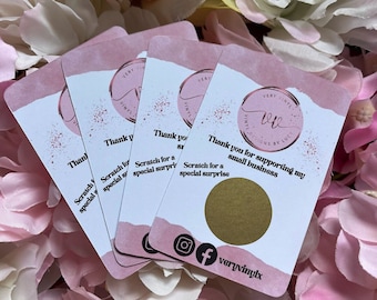 Personalised Business Logo Scratch Cards: Customer Loyalty, Thank you Card