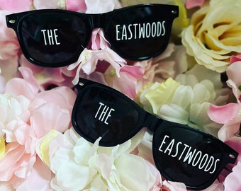 Custom Bride Groom Sunglasses,Bridal ,Stag do Heart Party Sunglasses, Wedding Favour, Decals, Name Decals, Sunglasses Decals , Personalised