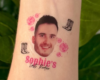 Custom Cowboy/Cowgirl Face Temporary Tattoos: Last Rodeo Hen/Stag Do