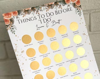 Wedding Planning Scratch Poster | Wedding Checklist | Things To Do Before I Do | Engagement Gift | Bride to Be Gift