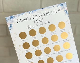 Wedding Planning Scratch Poster | Wedding Checklist | Things To Do Before I Do | Engagement Gift | Bride to Be Gift