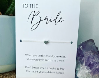 Bride To Be Wish Bracelet: Heart Charm, Bridal Favor