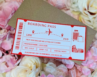 Personalized Foil Boarding Pass: Surprise Holiday Reveal Ticket