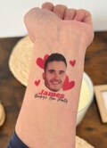 Custom Groom Face Stag Hen Do Temp Tattoos, Personalised Party Tattoo, Fake Temporary Face Tattoo product logo