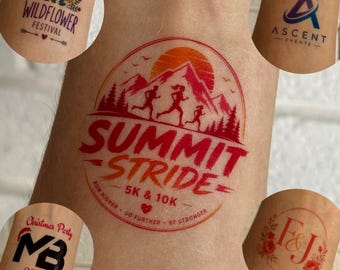 Custom Logo Temporary Tattoos | Personalised Promotional Tattoos | Corporate Events, Festivals, Weddings, Trade Shows & Businesses, Races