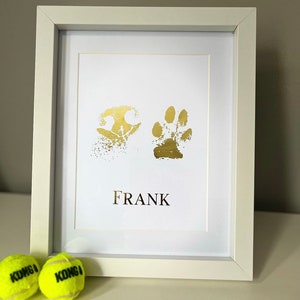 Personalised Dog Paw Print Foil Art - Pet Memorial Gift