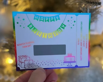 Personalised Birthday Scratch Card: Surprise Foil Ticket Gift