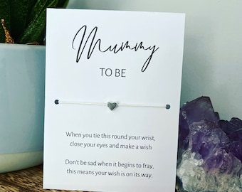 Mummy To Be Wish Bracelet: Heart Charm, New Mum Gift