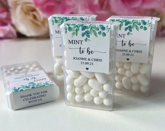 Personalized Mint To Be Wedding Favor Stickers: Greenery Calligraphy (18g)