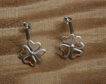 Earrings cloverleaf made of silver