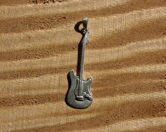 Rock Guitar Pendant made of silver