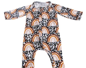 leopard print baby sleeper