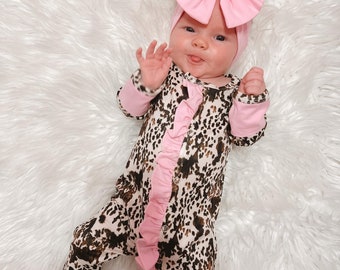 Tutina da neonato con piedini, Tutina da neonato con piedini western, Completo per neonata per il ritorno a casa, Completo per neonato per il ritorno a casa, Nuovo baby shower