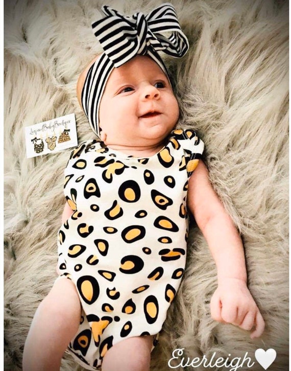 leopard baby romper