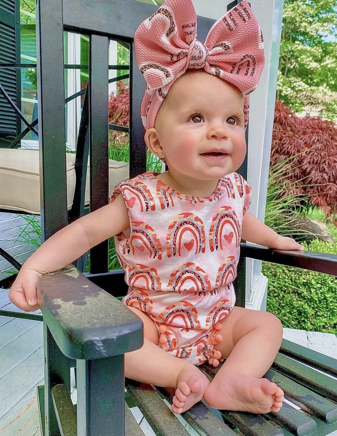 Leopard Romper Boho Rainbow Leopard Baby Summer Outfit | Etsy