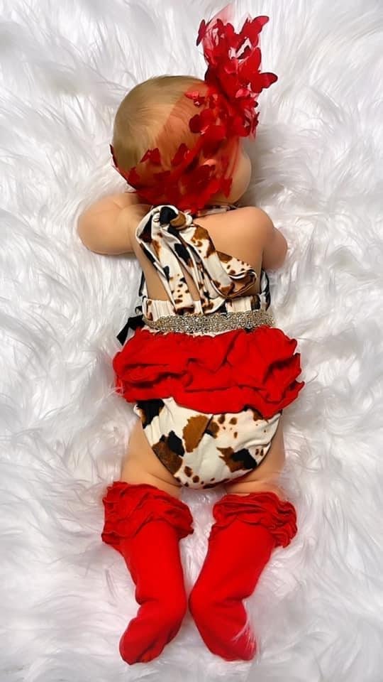 Cow Romper Baby Girl Cow Outfit Cows Baby Cow Romper Etsy UK