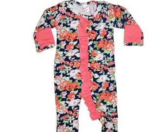 NEWBORN footie sleeper, Newborn, floral, floral footie sleeper, baby girl going home outfit baby outfit coming home brand new baby shower
