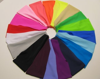 SPANDEX Wide Yoga Headband Handmade Stretchy Boho Hair Bands Red Orange Yellow Green Blue Purple Black White Gray Pink Navy