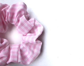 SCRUNCHIE & SCARF | Pink Gingham scrunchies hair scarves hair tie ponytail hair scarf