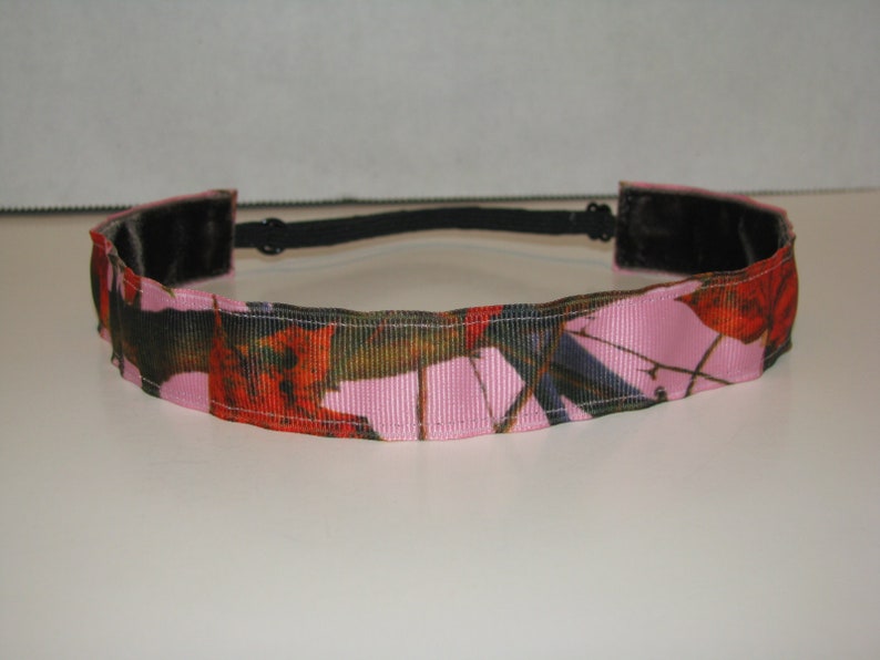 CAMOUFLAGE Headband Non Slip Adjustable Velvet Back Head band Athletic Sports Free Shipping Pink Camo Purple Green Brown Tan Hunting Pink Hunting