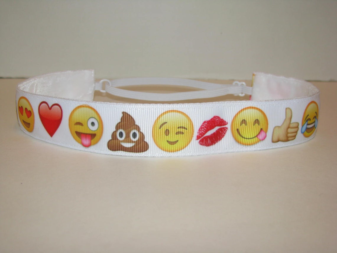 EMOJI Adjustable Headband Non slip Velvet Back Head band Etsy Italia