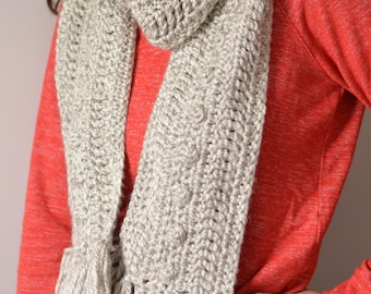 Chunky Crochet Scarf Pattern - Beginner-Friendly, Fringe or Infinity (PDF Download)