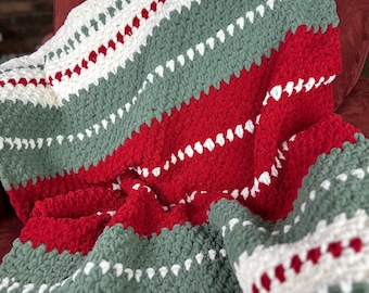 Schema uncinetto coperta di Natale - Schema uncinetto per Natale - Download PDF immediato