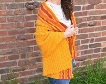 Crochet Women's Shawl Pattern for Fall - Instant PDF Download