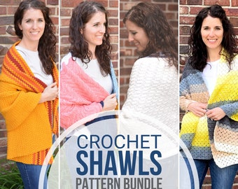 Women's Shawl Crochet Pattern Bundle - Instant PDF Download