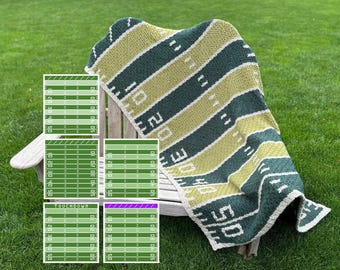 Football Field C2C Crochet Blanket Pattern - 5 Designs (PDF Download)