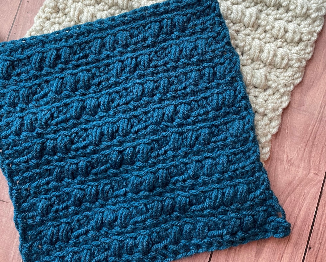 Textured Puff Stitch Crochet Blanket Square Pattern - Instant PDF ...