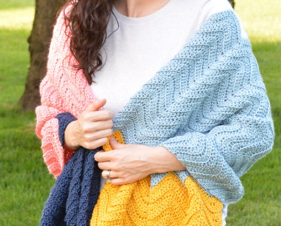 Crochet Pattern for Shawl Crochet Ripple Stitch Pattern Crochet Wrap Pattern PDF Download Crochet Prayer Shawl Pattern