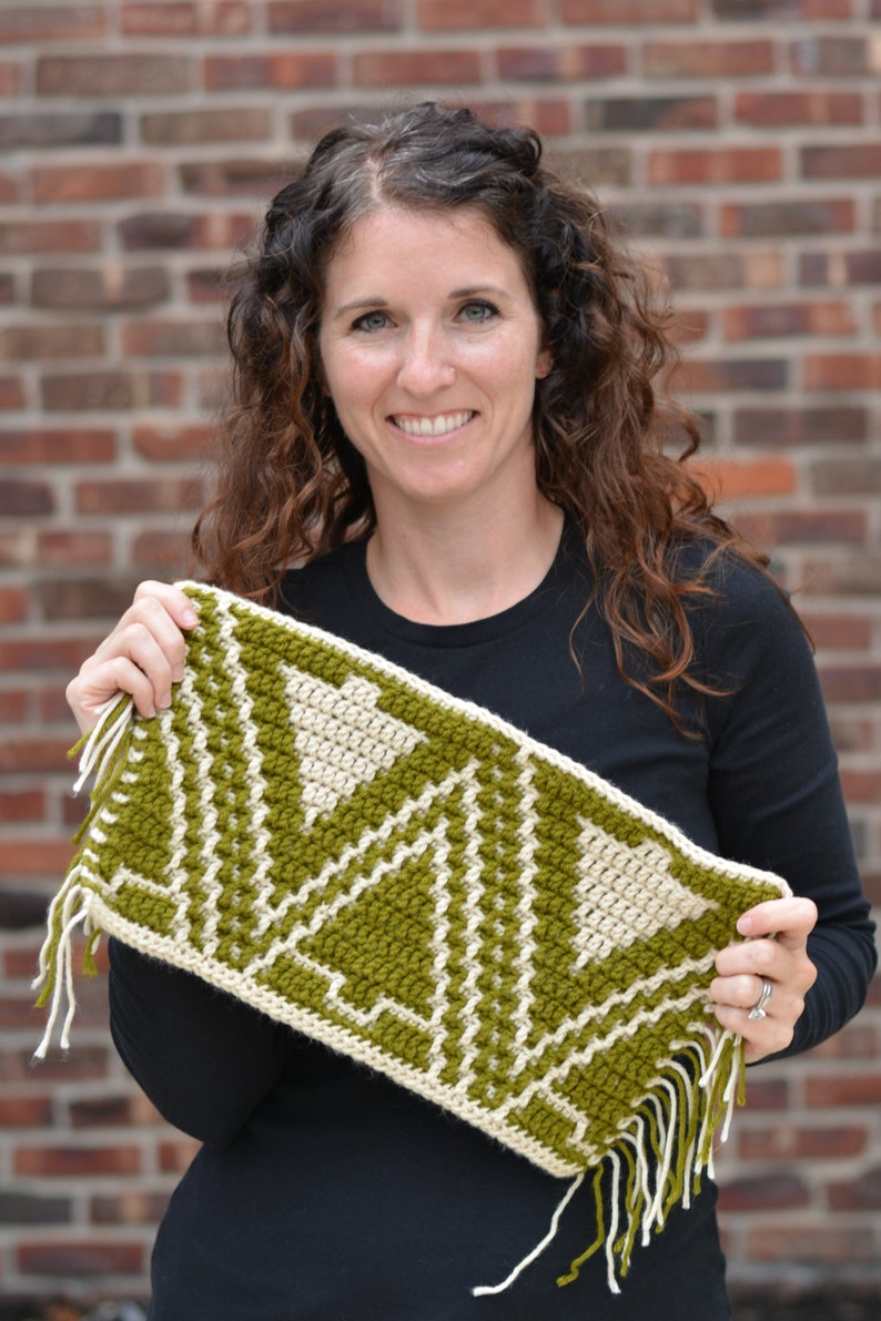 Mosaic Crochet Blanket Strip Pattern Mosaic Wintergreen Trees Crochet