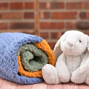 Crochet Crochet Color Block Baby Blanket - Easy Crochet Blanket Pattern - Beginner Crochet Blanket Pattern - PDF Download