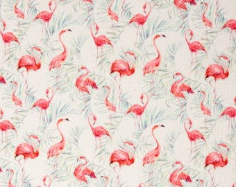 Double Gauze / Musselin Thea, Flamingos, nach STANDARD 100 by OEKO-TEX® zertifiziert