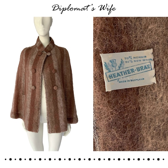 60s Scottish Mohair & Wool Cape | Heather-Brae
