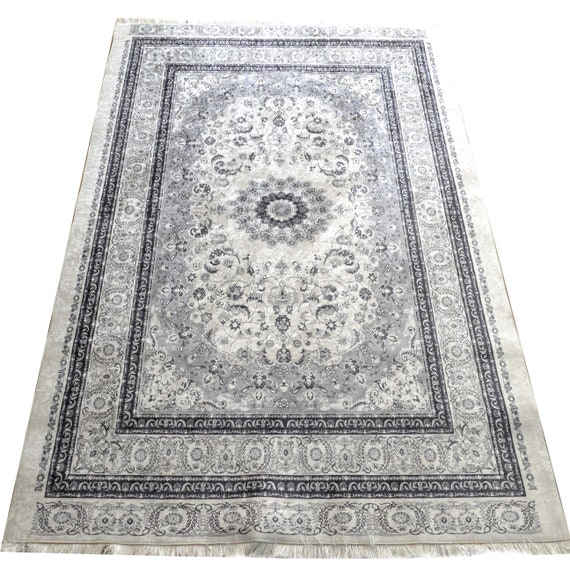 Oriental washable rugs grey colours with fringe anti-slip inhibiting dust-free designer Shabby carpet rectangular 160 x 230 cm