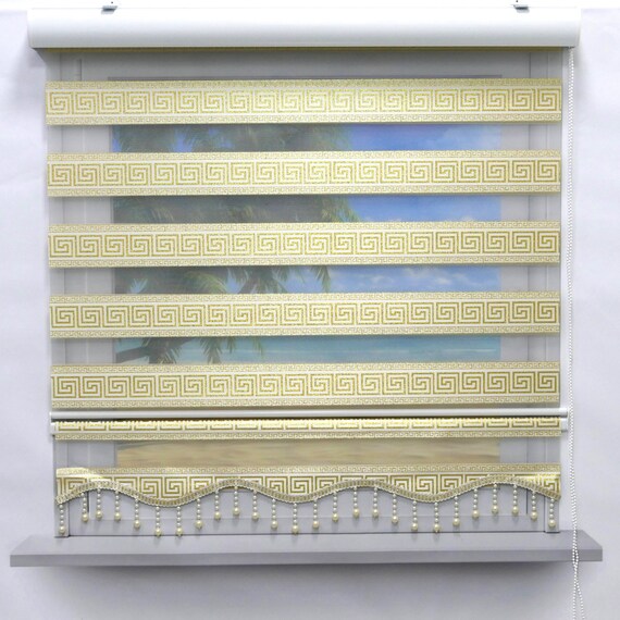 Brilliant Double Rollo Versace Gold glitter Zebra Perde vis-tight privacy sunscreen blinds clamping fix ceiling window Rollos curtains