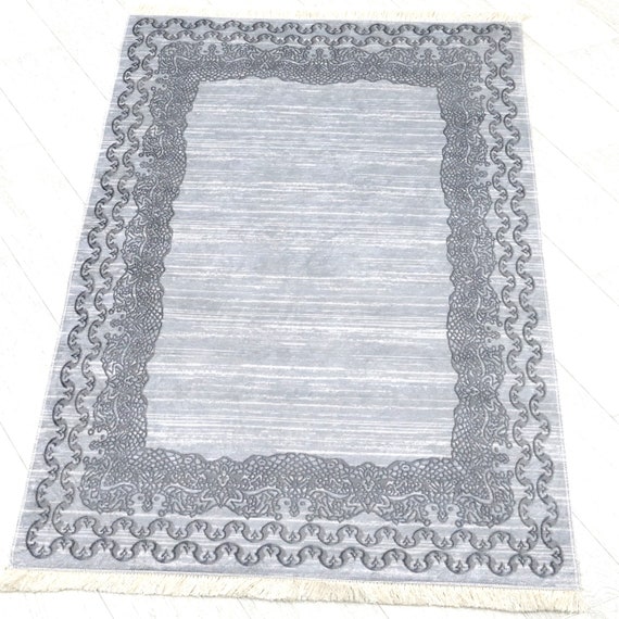 Washable rugs grey colors mottled with fringe anti-slip inhibiting dust-free bordure designer Shabby carpet rectangular 160 x 230 cm