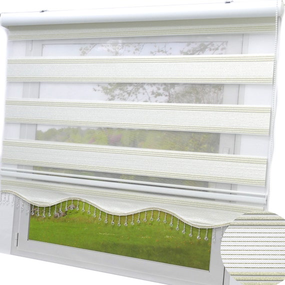Double rollo Star Plissee Beige Gold glitter Gardine for Duorollo Window Rollo Blickdicht privacy sunscreen with pearl brilliant brand