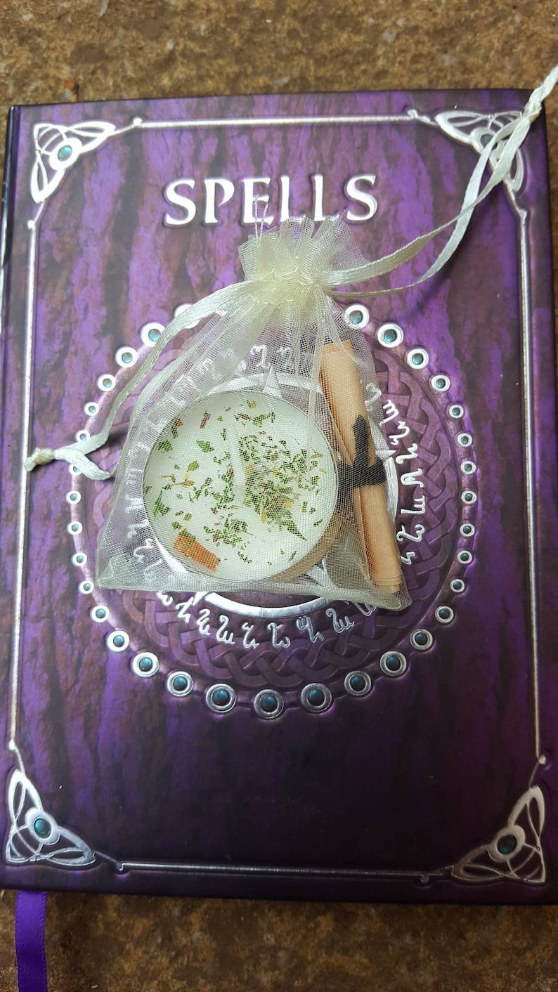 Easy spell kits with herbal candle, crystal, pentagram fast effects love money luck healing beauty, custom pagan wiccan witch gift set Protection